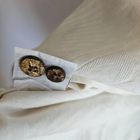 Tommy Bahama Silk Button Down Cream Short Sleeved Shirt Mens XL Relax Fit - Picture 14 of 15